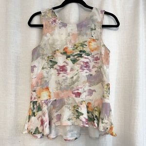 Sleeveless silk peplum top
